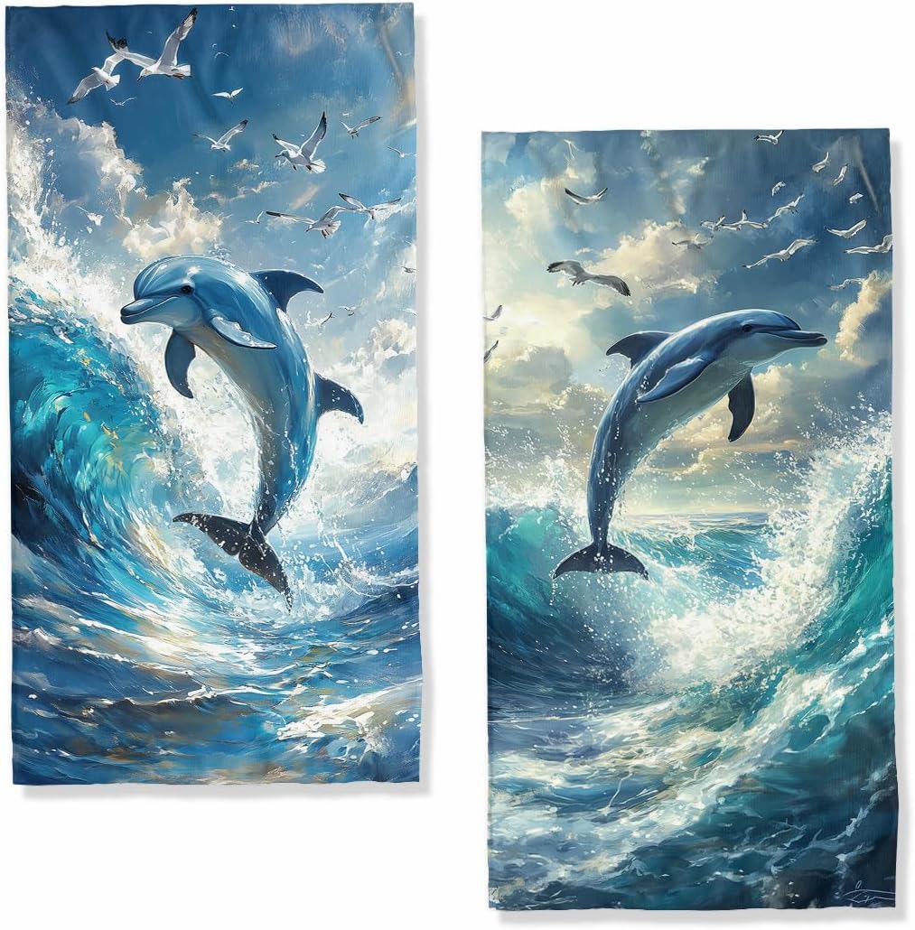 Dolphin Bath Hand Towels