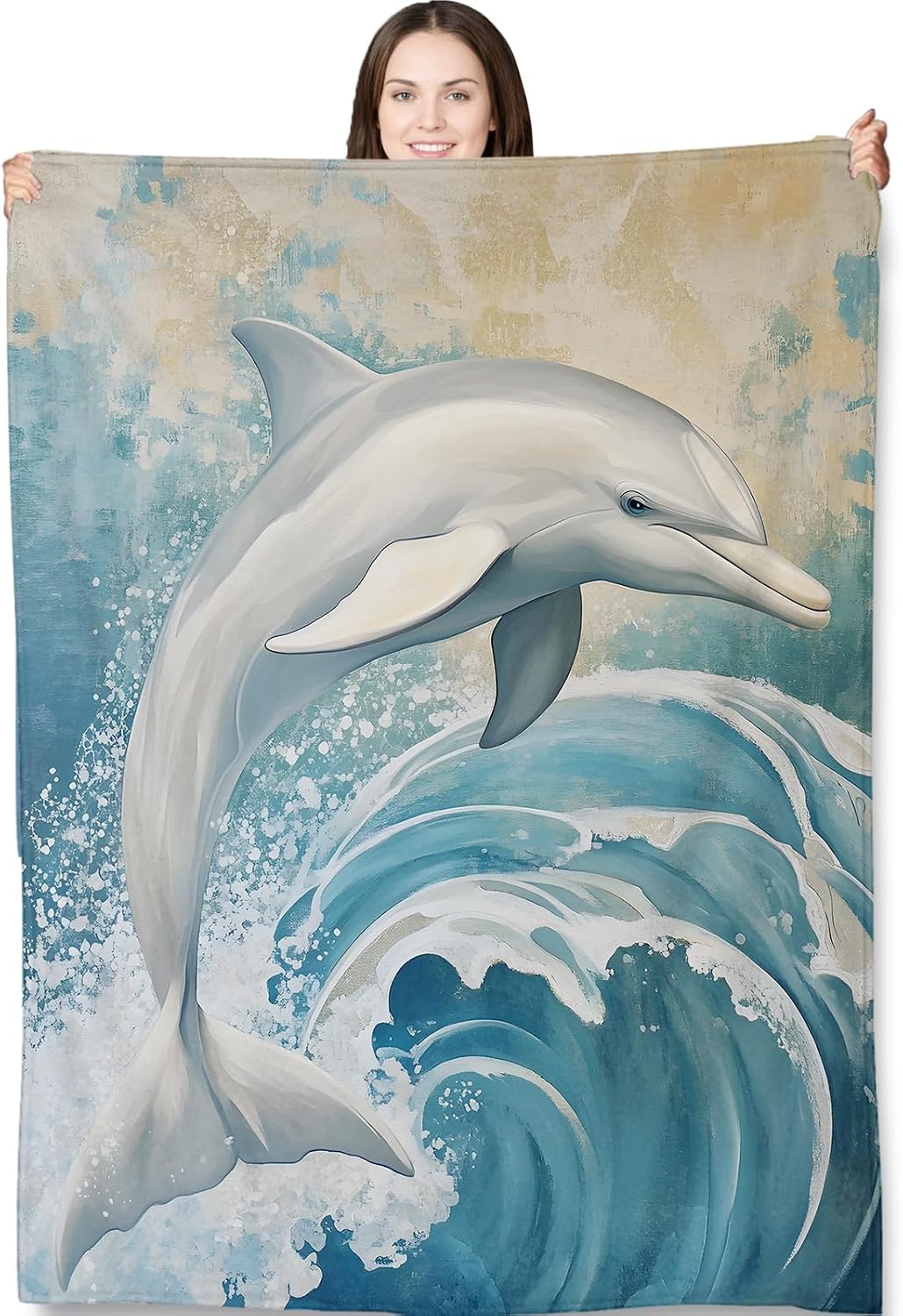 Dolphin Ocean Throw Blanket, 50x60 in