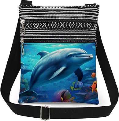 Ocean Dolphin Adjustable Shoulder Strap Crossbody Bag
