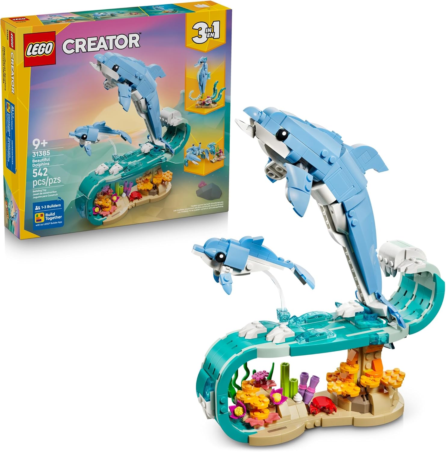 LEGO Creator 3 in 1 Sea Animals: Beautiful Dolphins