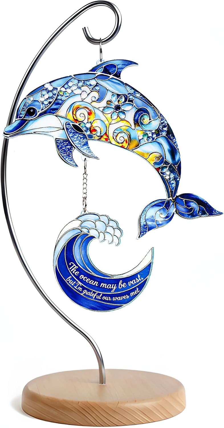 Dolphin Christmas Ornament Suncatcher