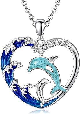 Sterling Silver Dolphin Necklace, 925