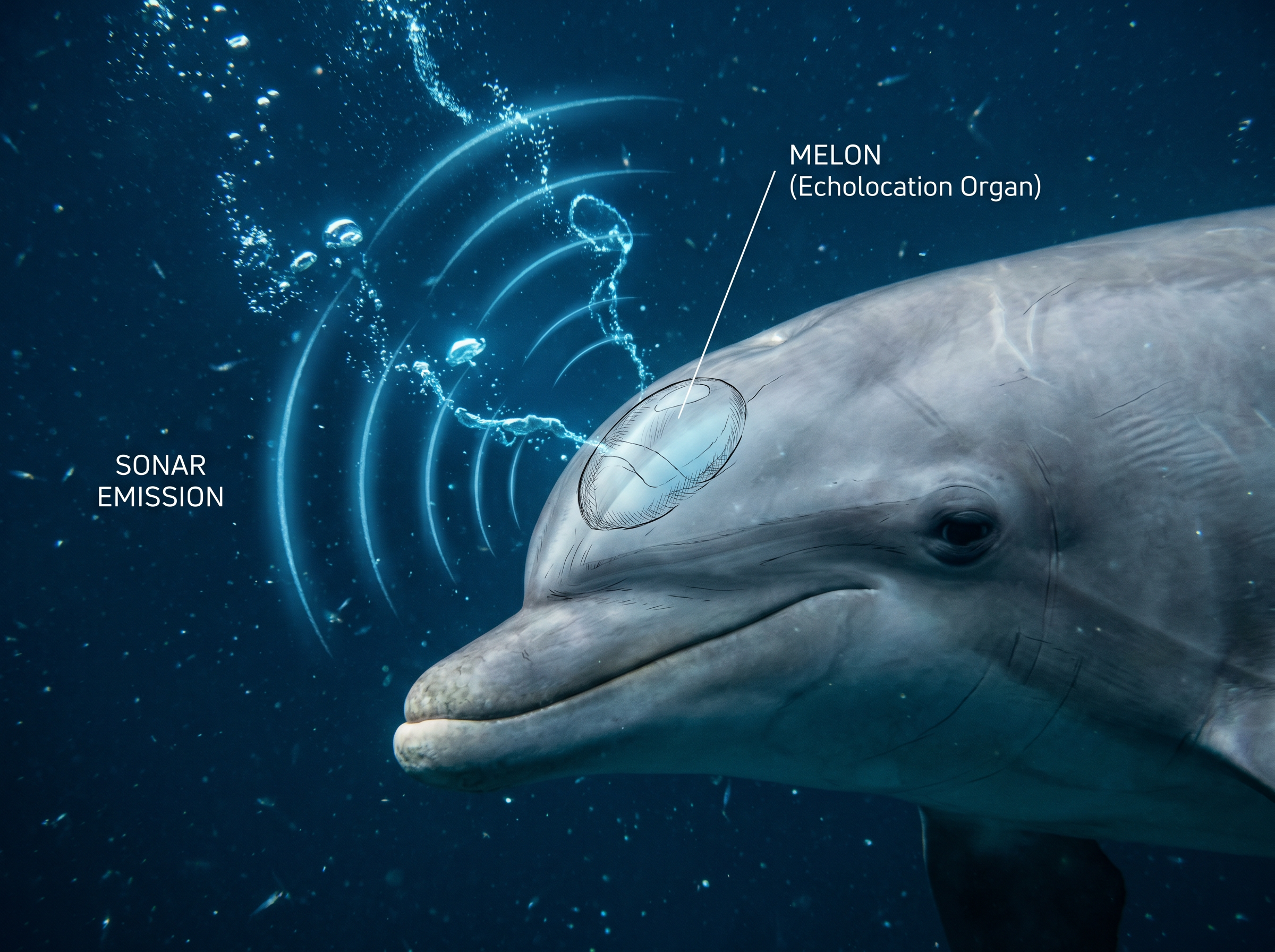 Dolphin echolocation diagram