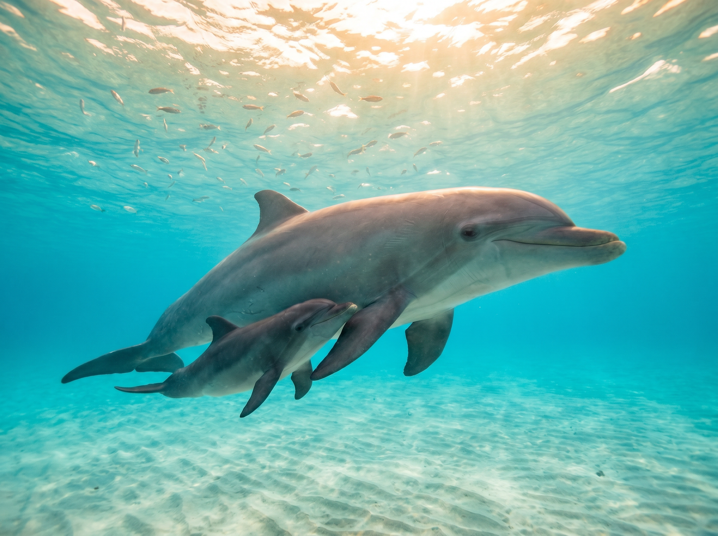 Dolphin Mother and Calf
